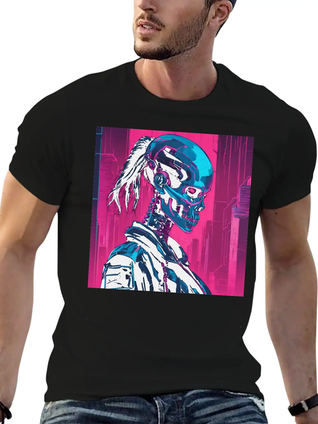 Neon Futuristic Style Basic Graphic T-Shirt – Daily Comfort In Soft Cotton
