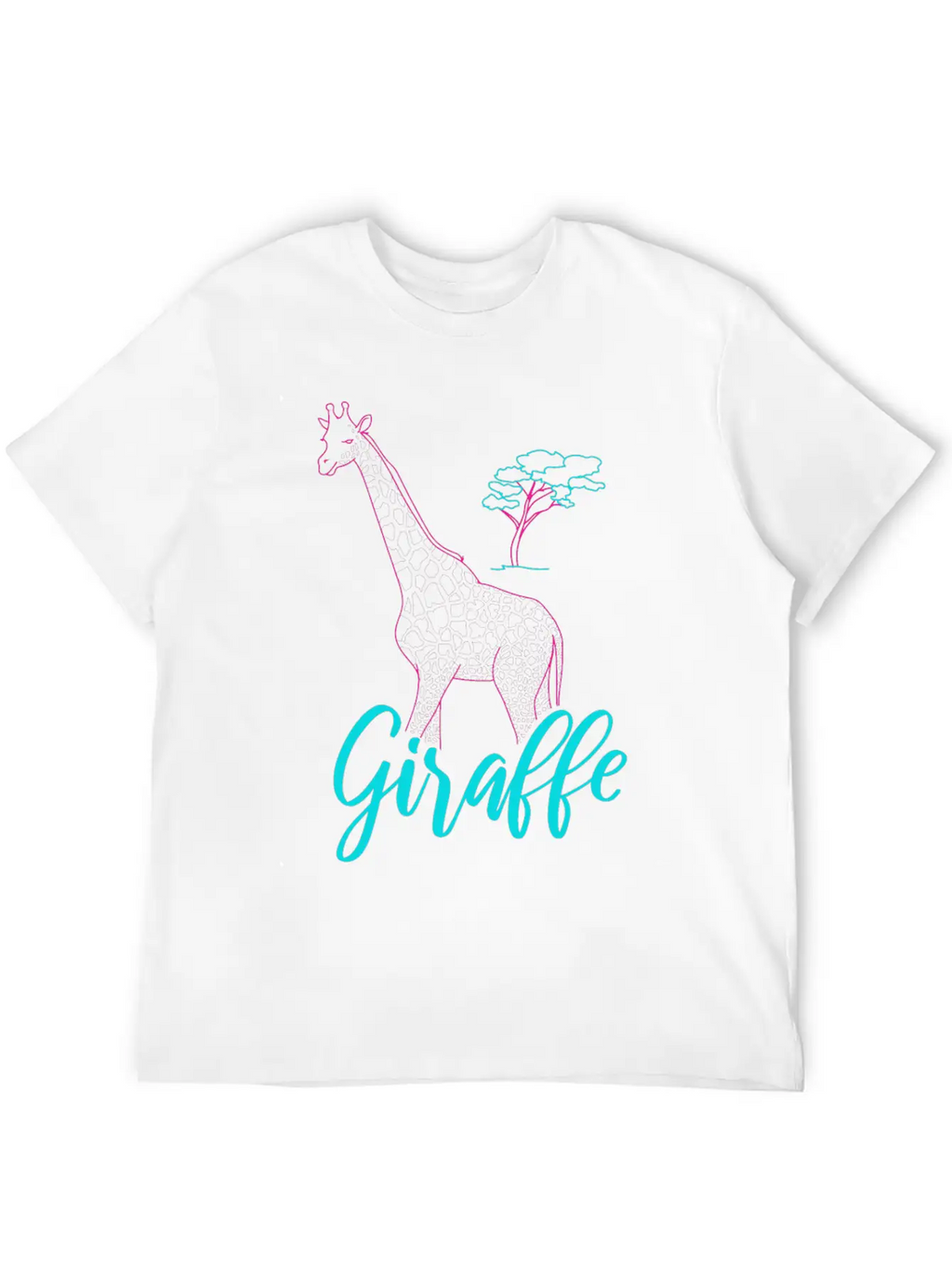 Neon Giraffe Retro Gift Basic Graphic T-Shirt – Daily Comfort In Soft Cotton