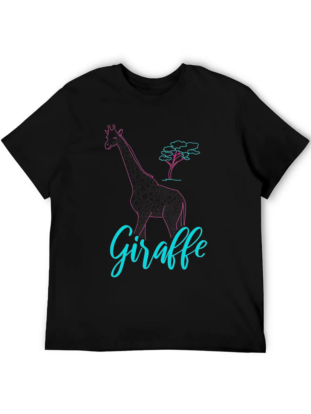 Neon Giraffe Retro Gift Basic Graphic T-Shirt – Daily Comfort In Soft Cotton