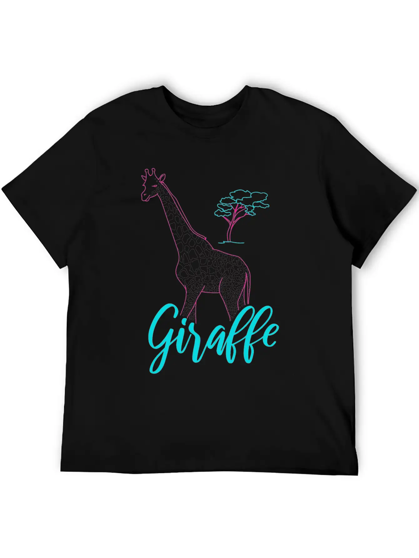 Neon Giraffe Retro Gift Basic Graphic T-Shirt – Daily Comfort In Soft Cotton