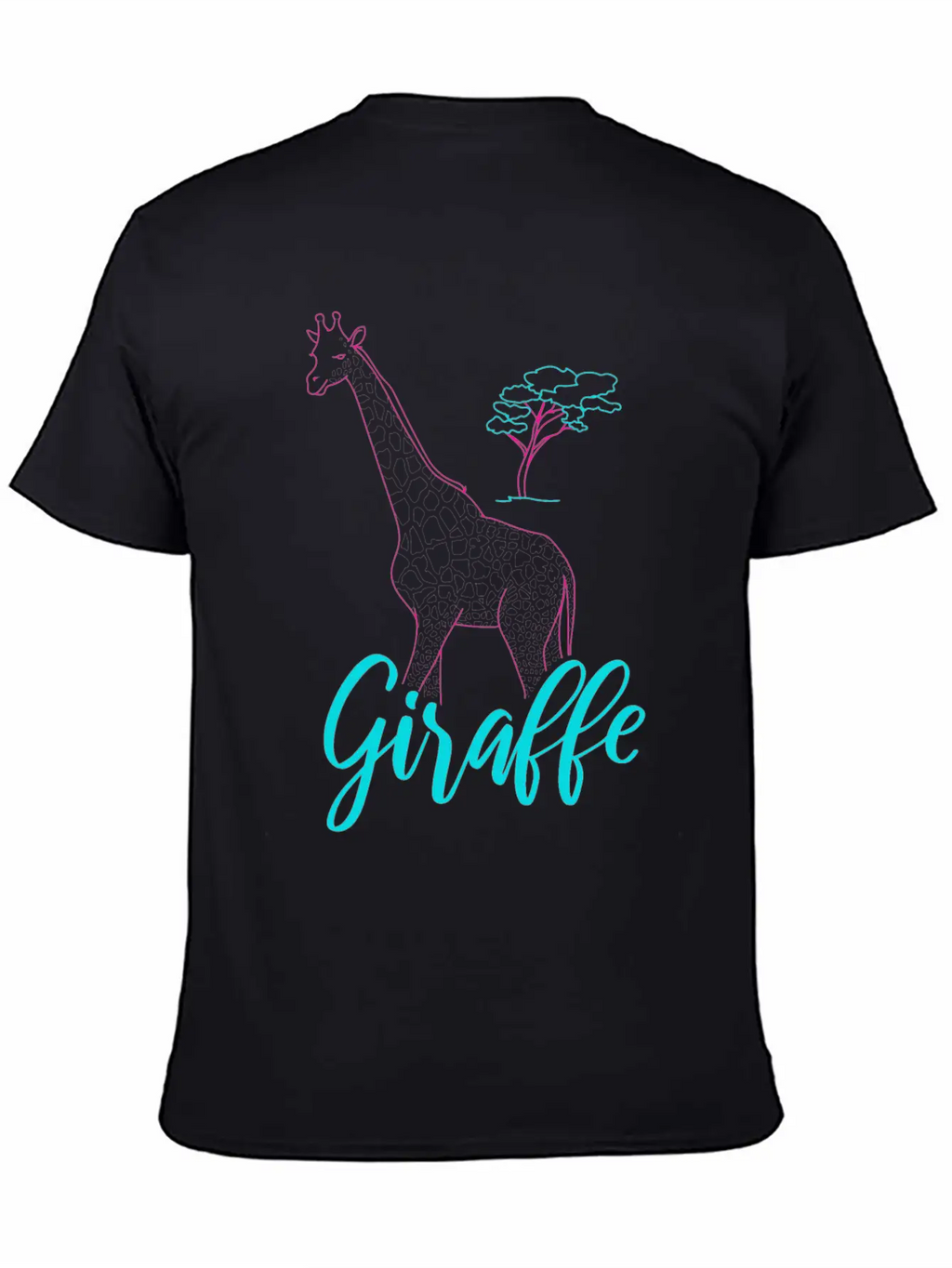 Neon Giraffe Retro Gift Basic Graphic T-Shirt – Daily Comfort In Soft Cotton