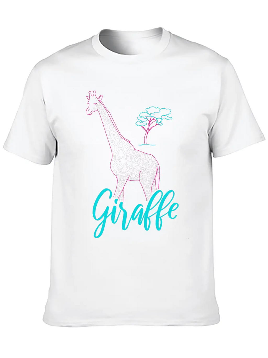 Neon Giraffe Retro Gift Basic Graphic T-Shirt – Daily Comfort In Soft Cotton