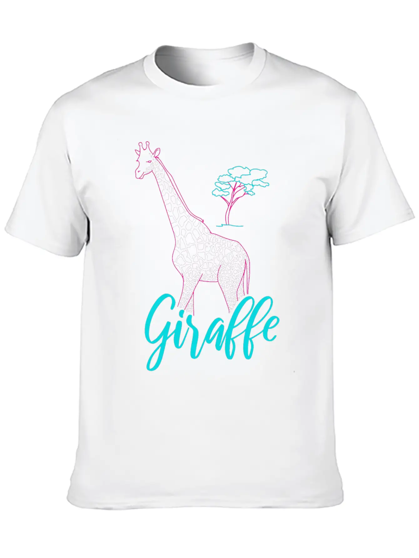 Neon Giraffe Retro Gift Basic Graphic T-Shirt – Daily Comfort In Soft Cotton