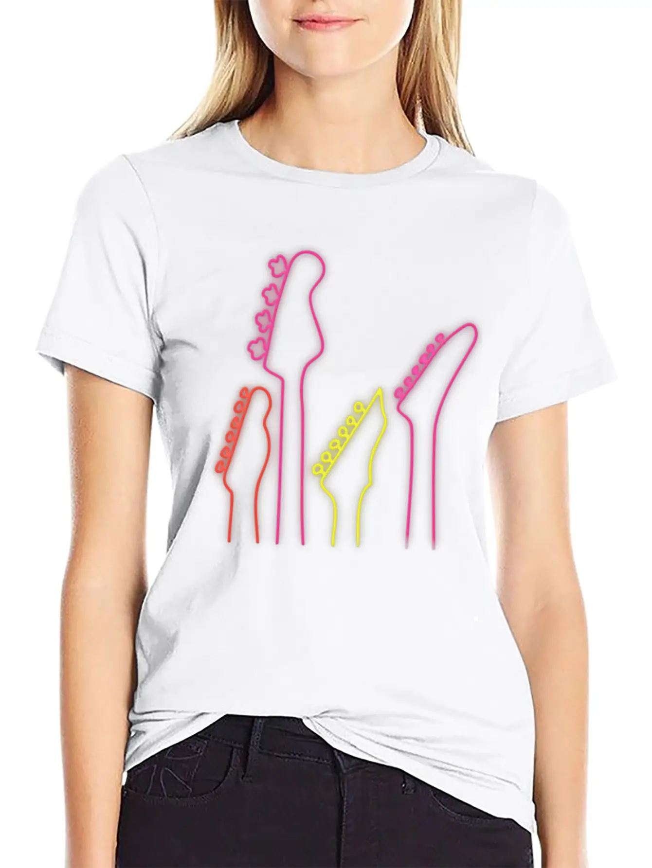Neon Guitars Stylish Everyday T-Shirt – Unisex Basic Cotton Tee