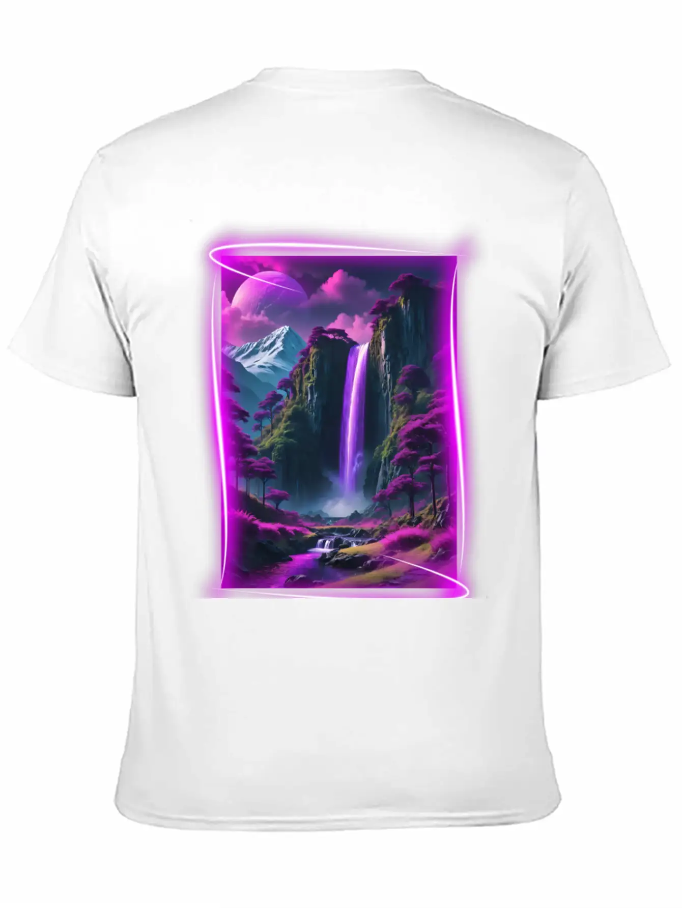 Neon, Otherworldly Nature Scene. Breathable Graphic T-Shirt – Perfect For Casual Days