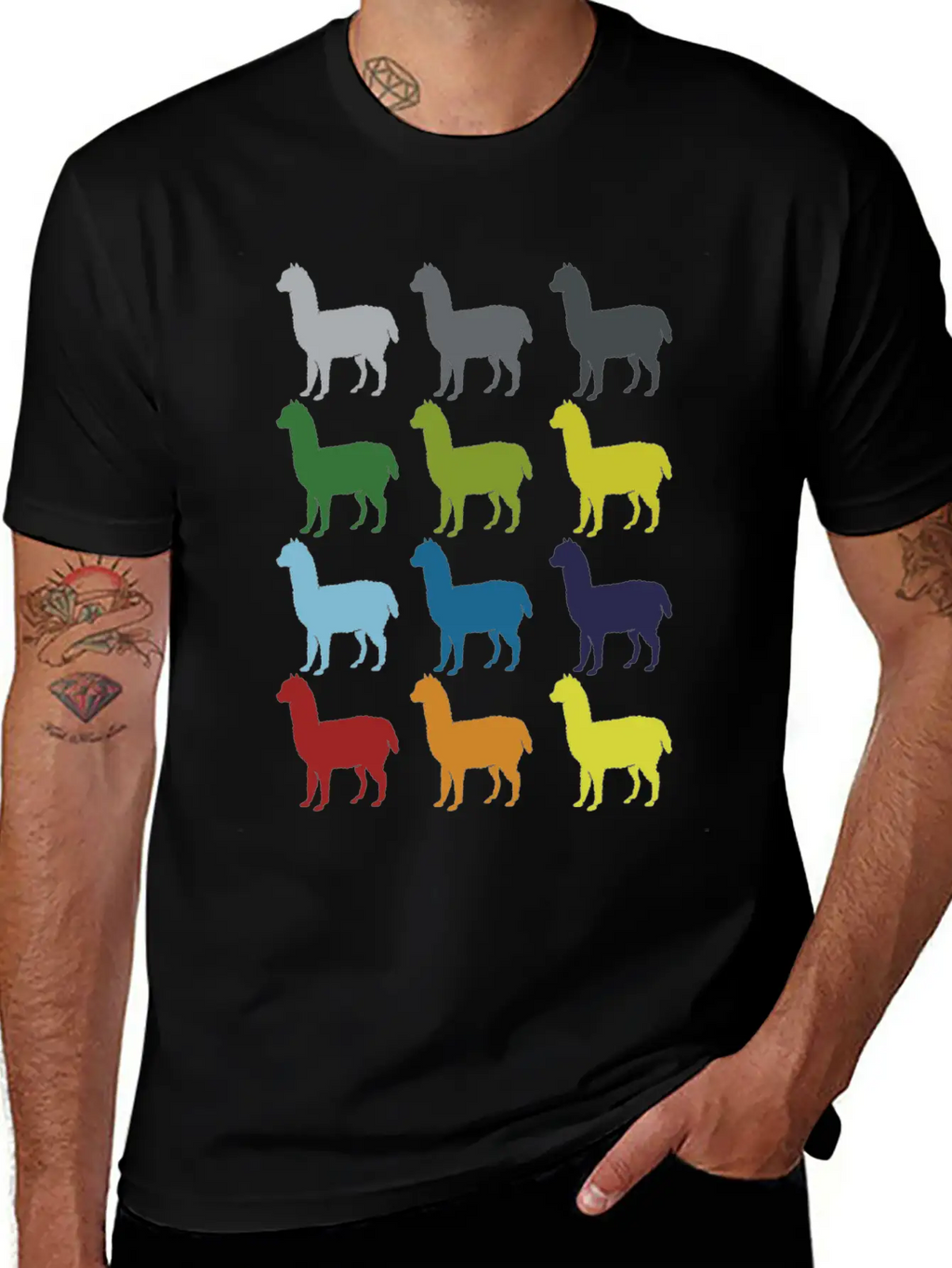 Neon Pop Art Retro Llama Animal Gift Idea Relaxed Everyday Tee – Lightweight And Durable Cotton