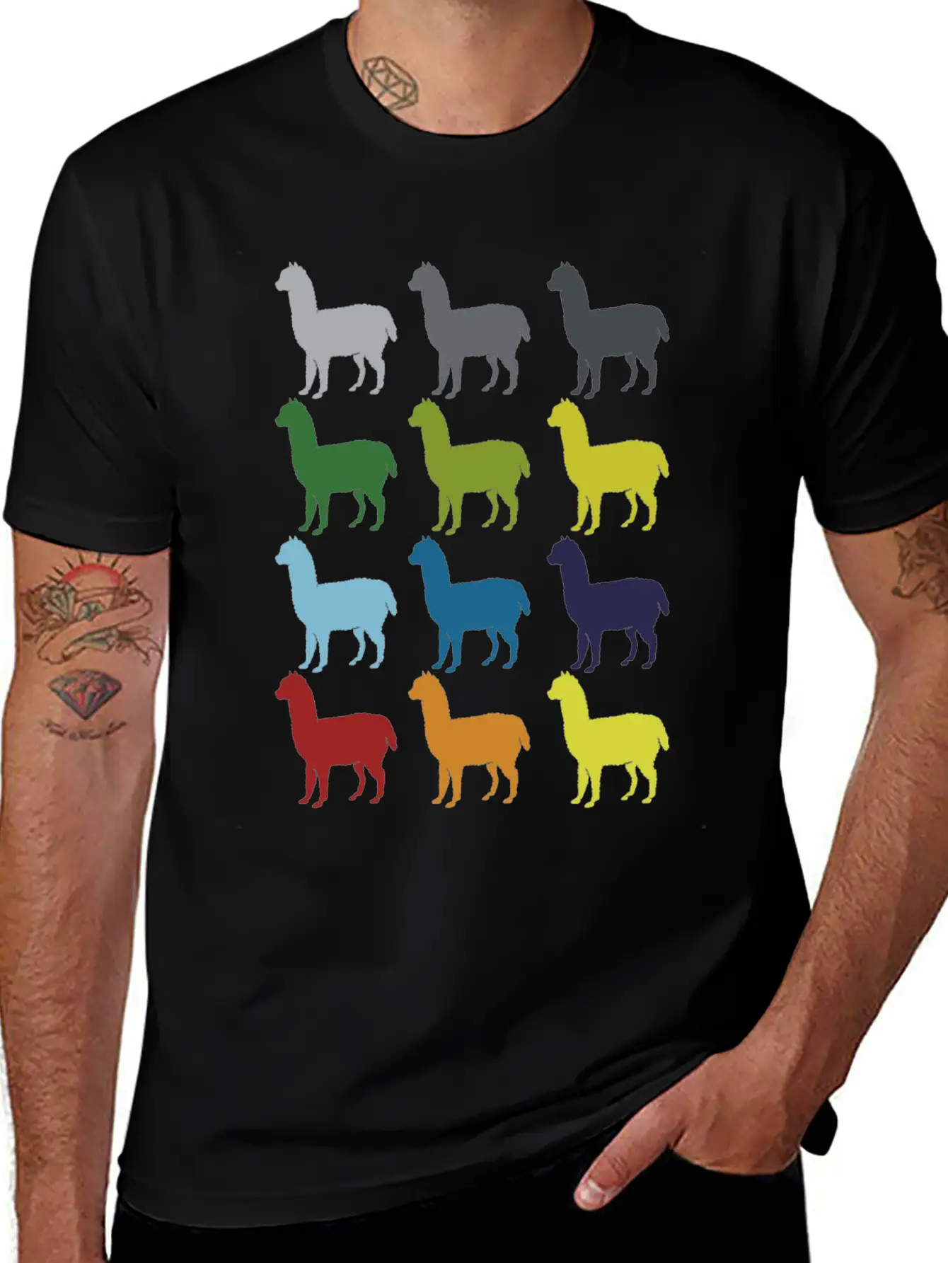 Neon Pop Art Retro Llama Animal Gift Idea Relaxed Everyday Tee – Lightweight And Durable Cotton
