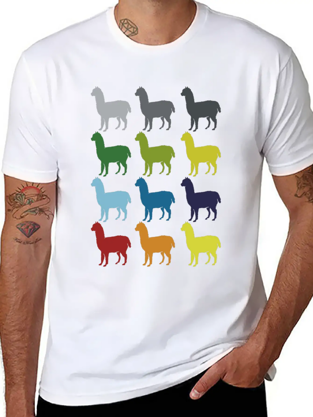 Neon Pop Art Retro Llama Animal Gift Idea Relaxed Everyday Tee – Lightweight And Durable Cotton
