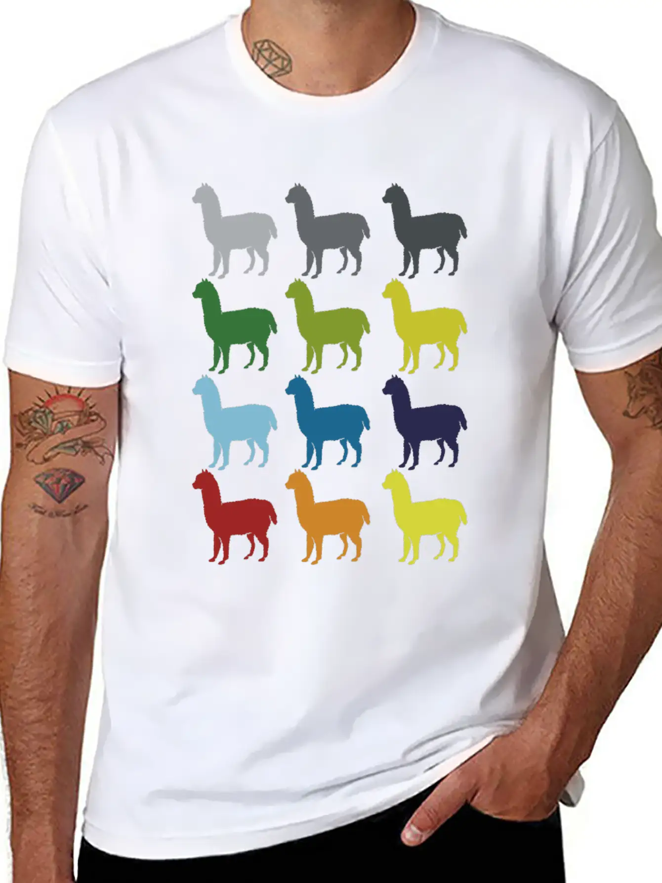 Neon Pop Art Retro Llama Animal Gift Idea Relaxed Everyday Tee – Lightweight And Durable Cotton