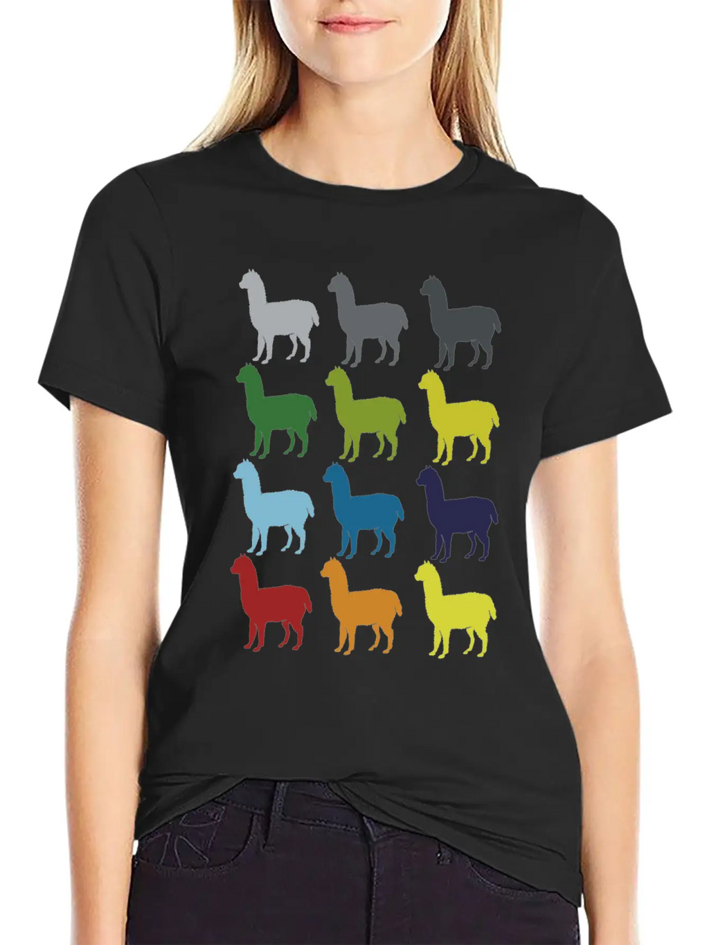 Neon Pop Art Retro Llama Animal Gift Idea Relaxed Everyday Tee – Lightweight And Durable Cotton