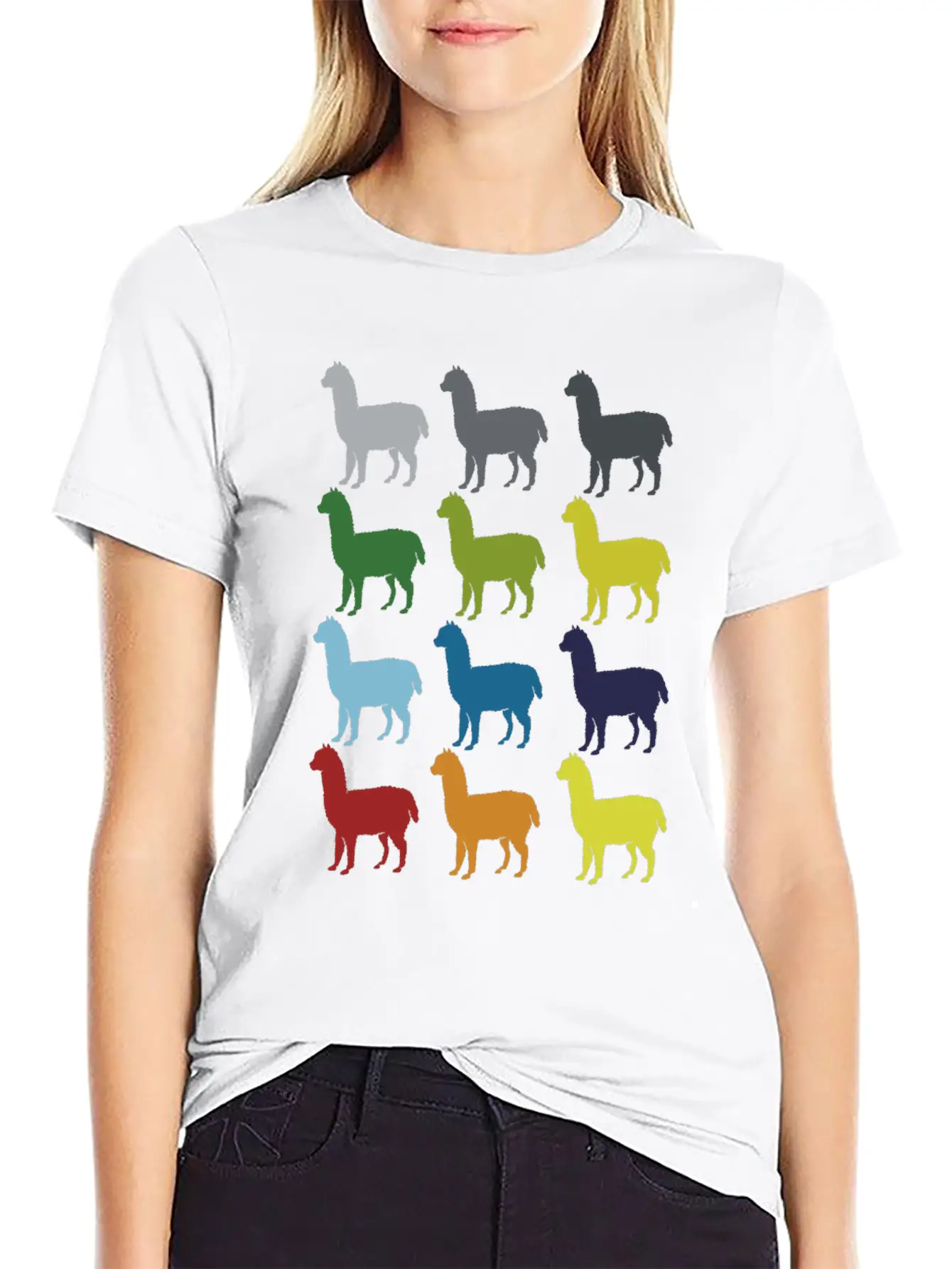Neon Pop Art Retro Llama Animal Gift Idea Relaxed Everyday Tee – Lightweight And Durable Cotton
