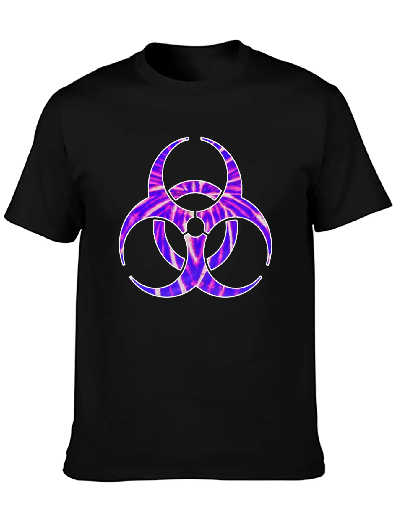 Neon Purple Biohazard Essential Cotton Tee For Daily Outfits – Unisex Style