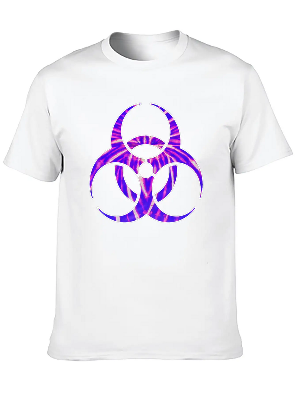 Neon Purple Biohazard Essential Cotton Tee For Daily Outfits – Unisex Style