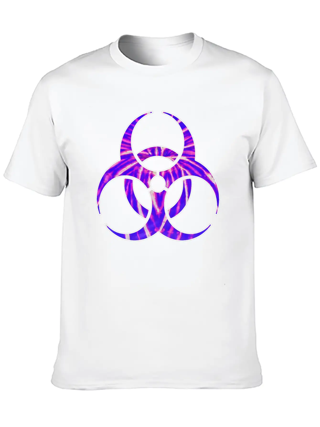 Neon Purple Biohazard Essential Cotton Tee For Daily Outfits – Unisex Style