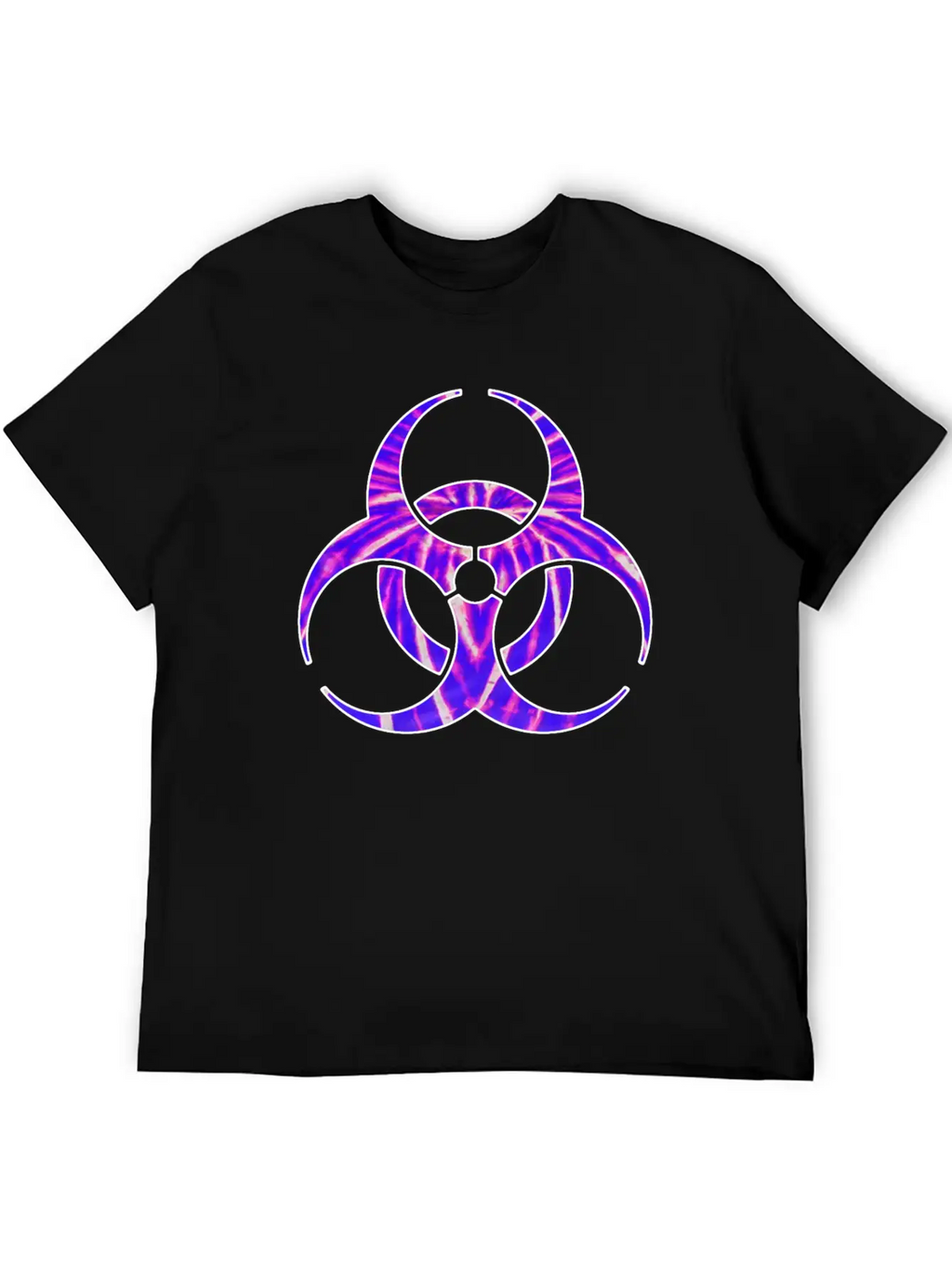 Neon Purple Biohazard Essential Cotton Tee For Daily Outfits – Unisex Style