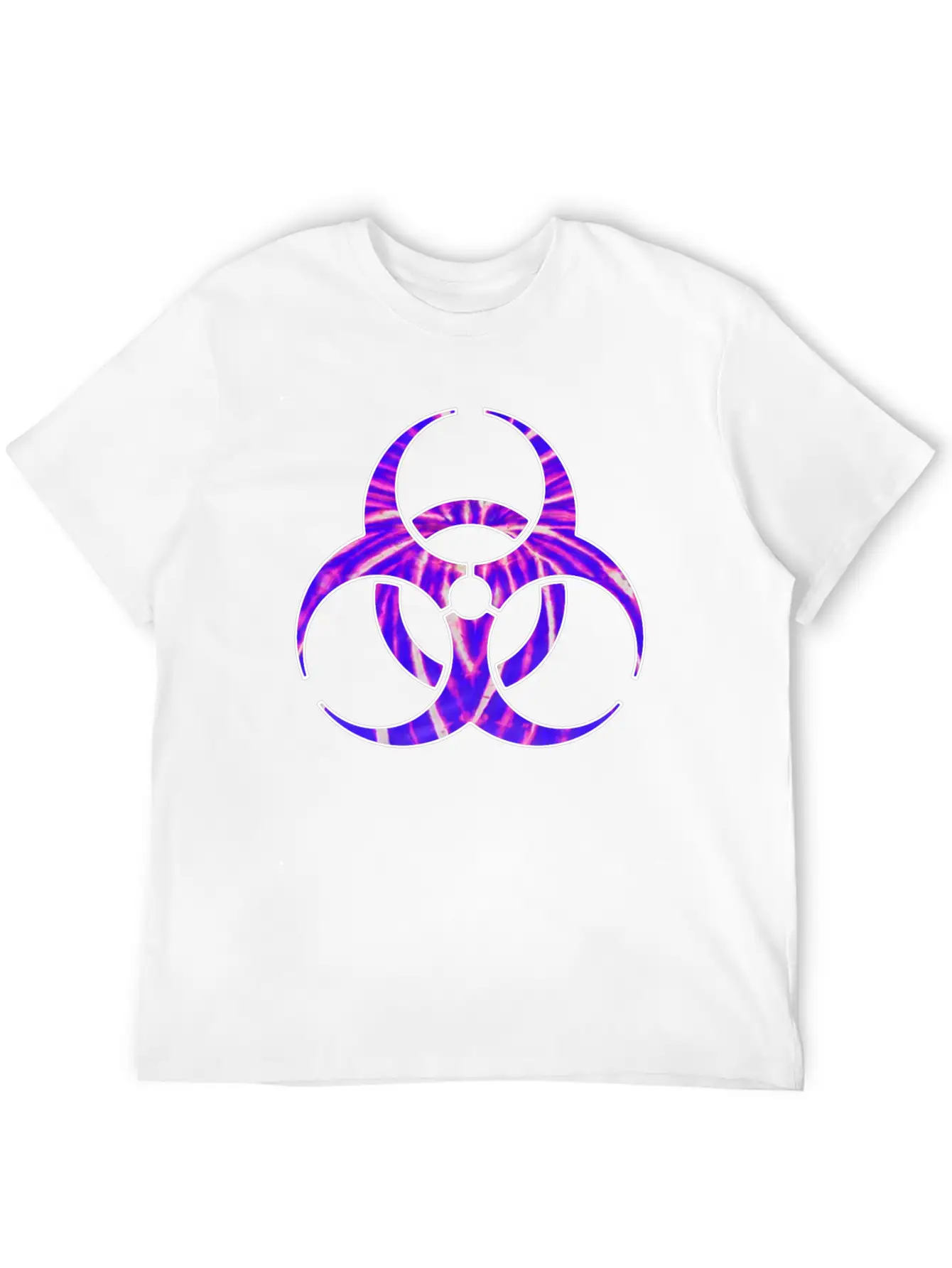 Neon Purple Biohazard Essential Cotton Tee For Daily Outfits – Unisex Style