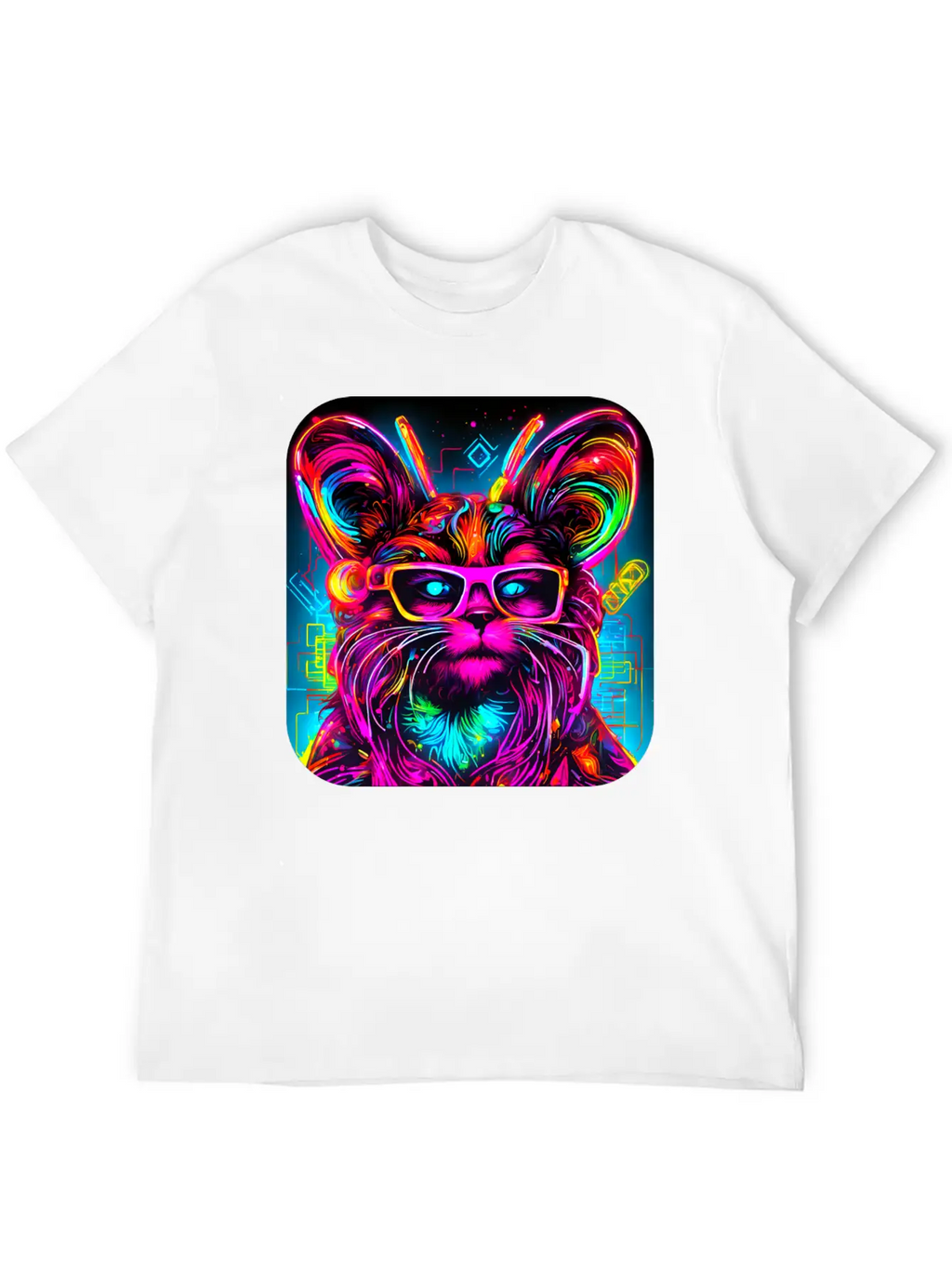 Neon Style UV Glow Electro Party Essential Cotton Tee For Daily Outfits – Unisex Style