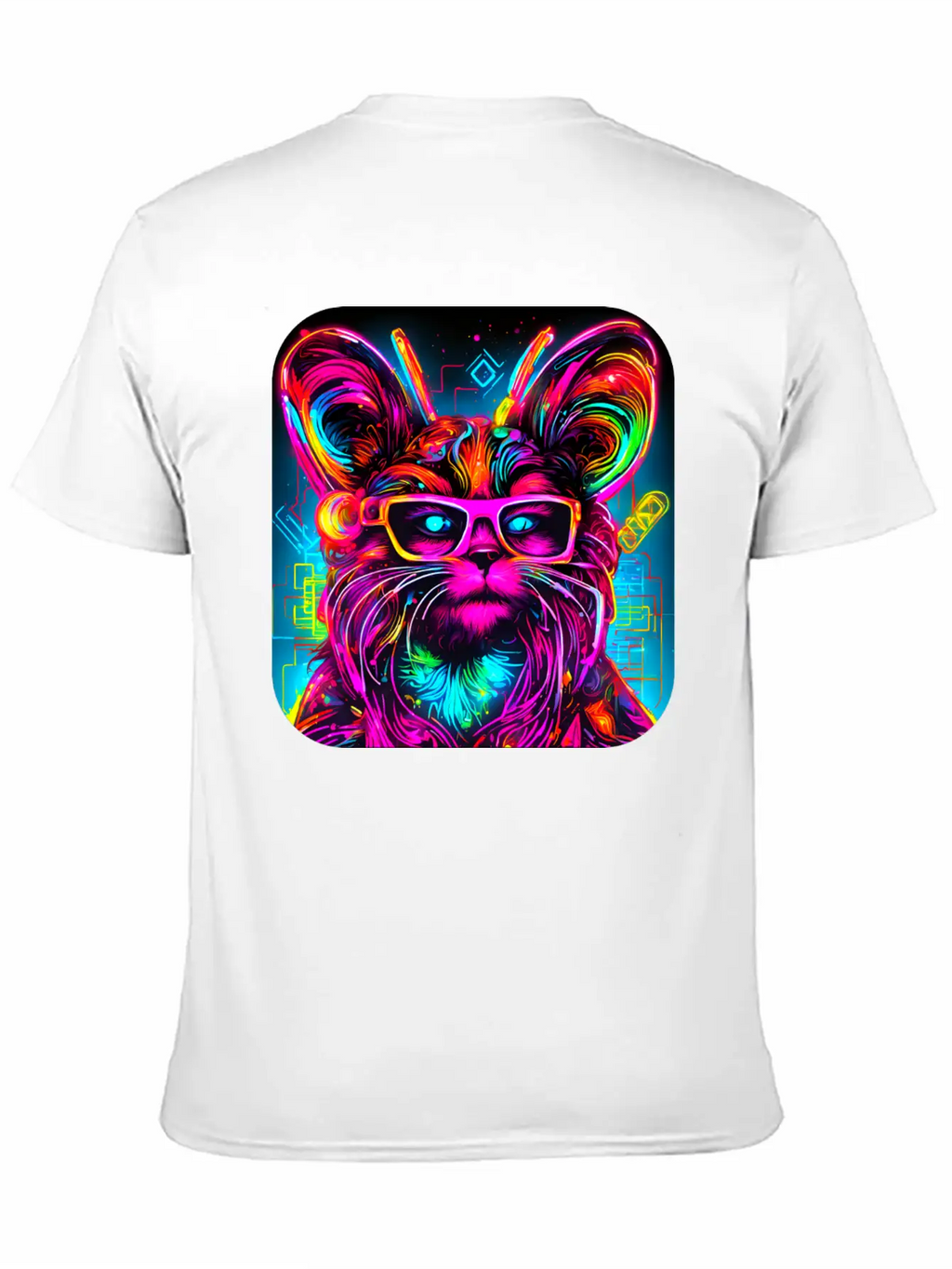 Neon Style UV Glow Electro Party Essential Cotton Tee For Daily Outfits – Unisex Style