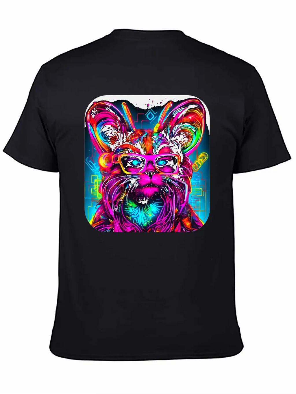 Neon Style UV Glow Electro Party Essential Cotton Tee For Daily Outfits – Unisex Style