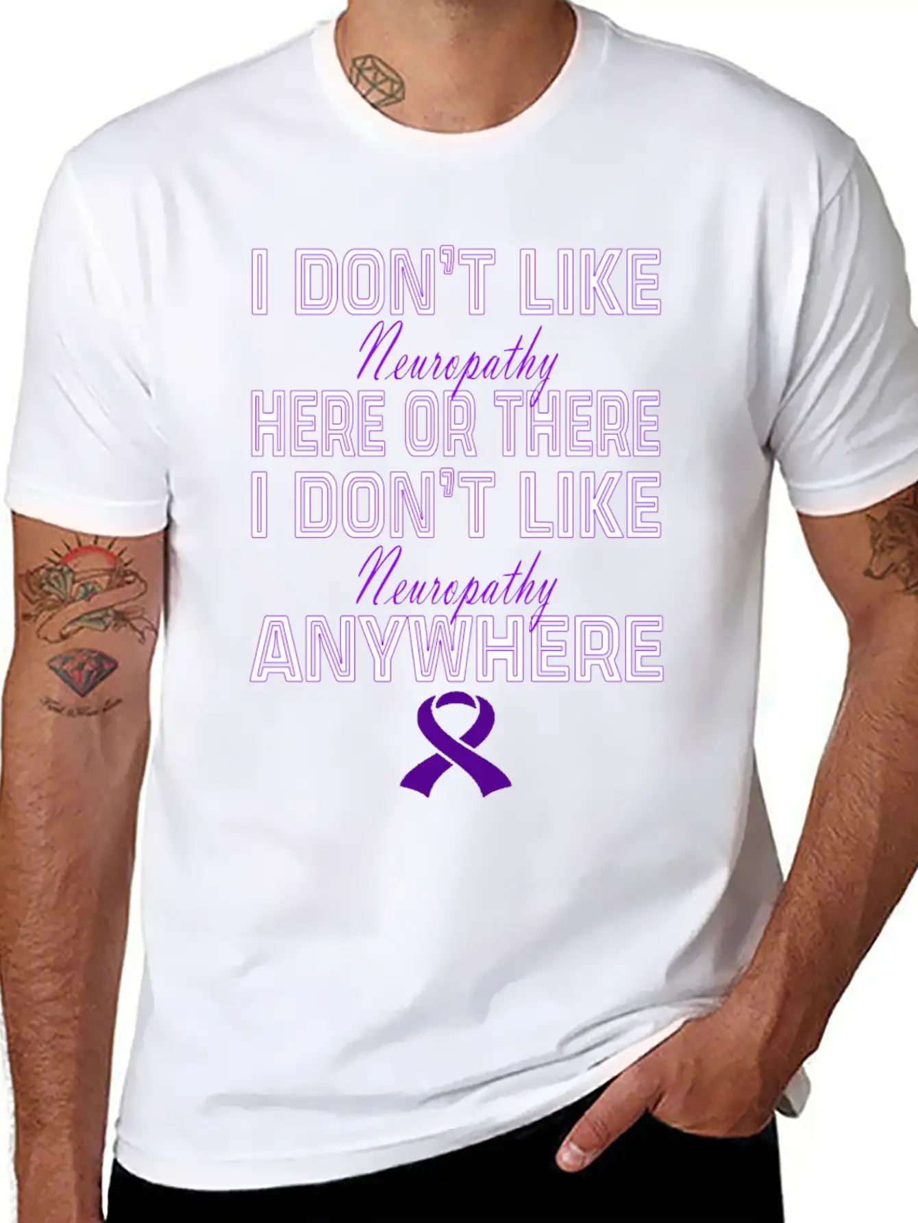 Neuropathy Awareness Relaxed Everyday Tee – Lightweight And Durable Cotton