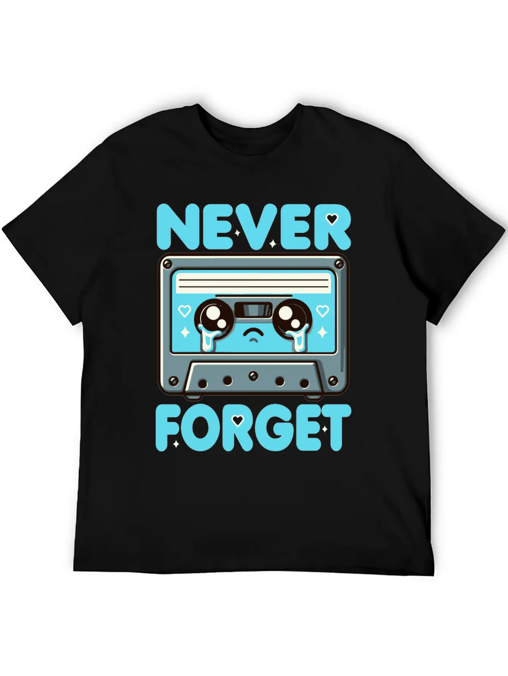 Never Forget Cassette Tape Funny Cassette Music Breathable Soft Cotton T-Shirt – Timeless Casual Look