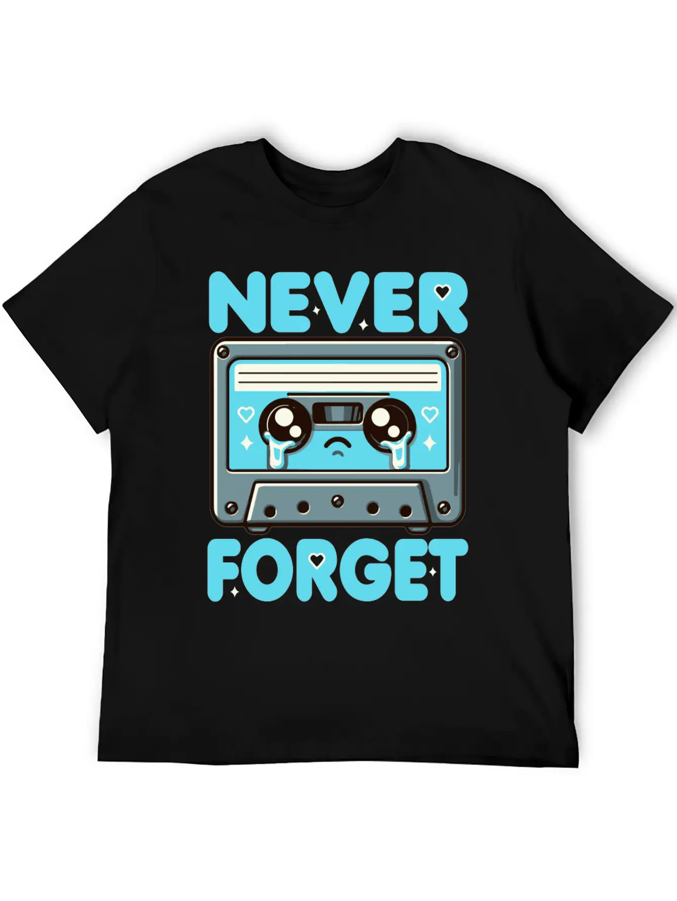 Never Forget Cassette Tape Funny Cassette Music Breathable Soft Cotton T-Shirt – Timeless Casual Look