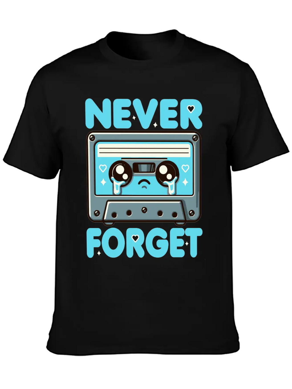 Never Forget Cassette Tape Funny Cassette Music Breathable Soft Cotton T-Shirt – Timeless Casual Look