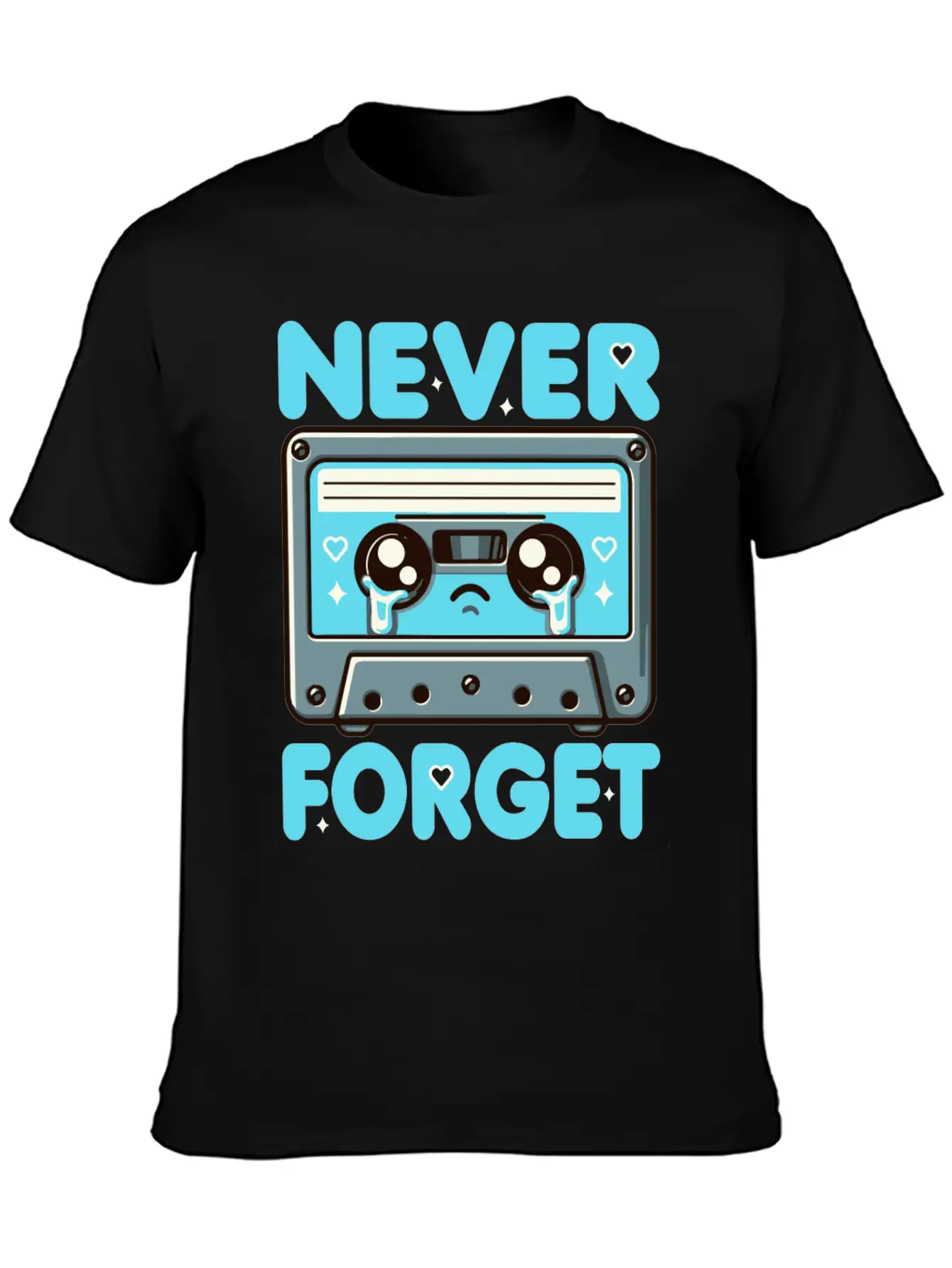 Never Forget Cassette Tape Funny Cassette Music Breathable Soft Cotton T-Shirt – Timeless Casual Look