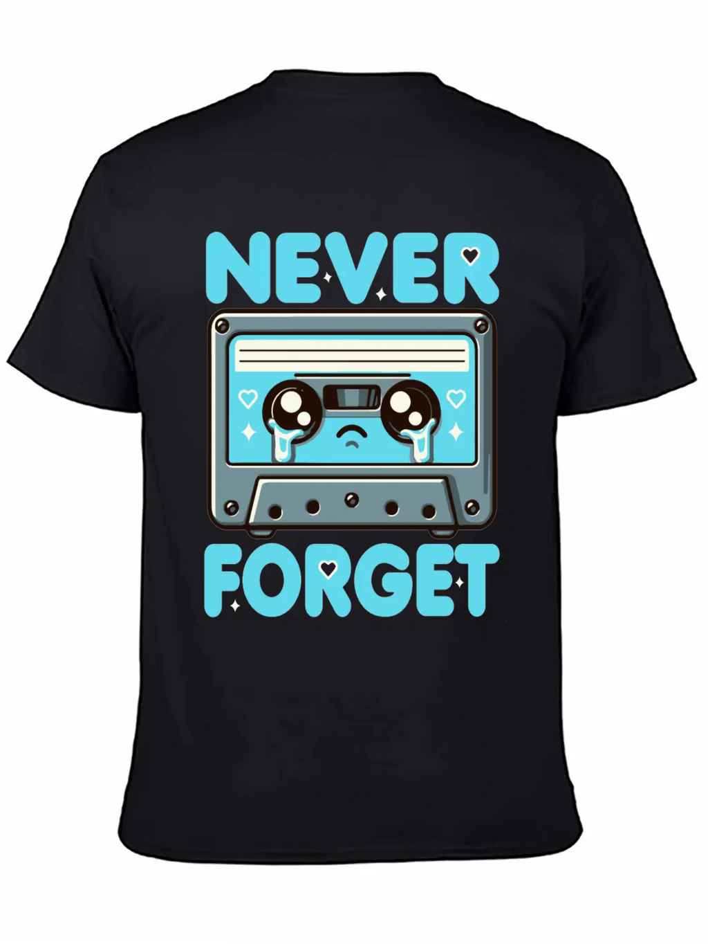 Never Forget Cassette Tape Funny Cassette Music Breathable Soft Cotton T-Shirt – Timeless Casual Look