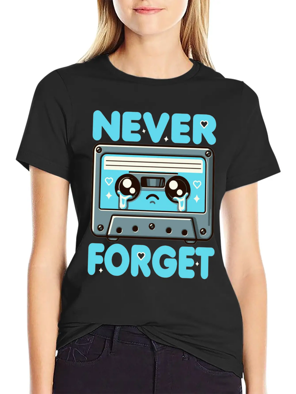 Never Forget Cassette Tape Funny Cassette Music Breathable Soft Cotton T-Shirt – Timeless Casual Look