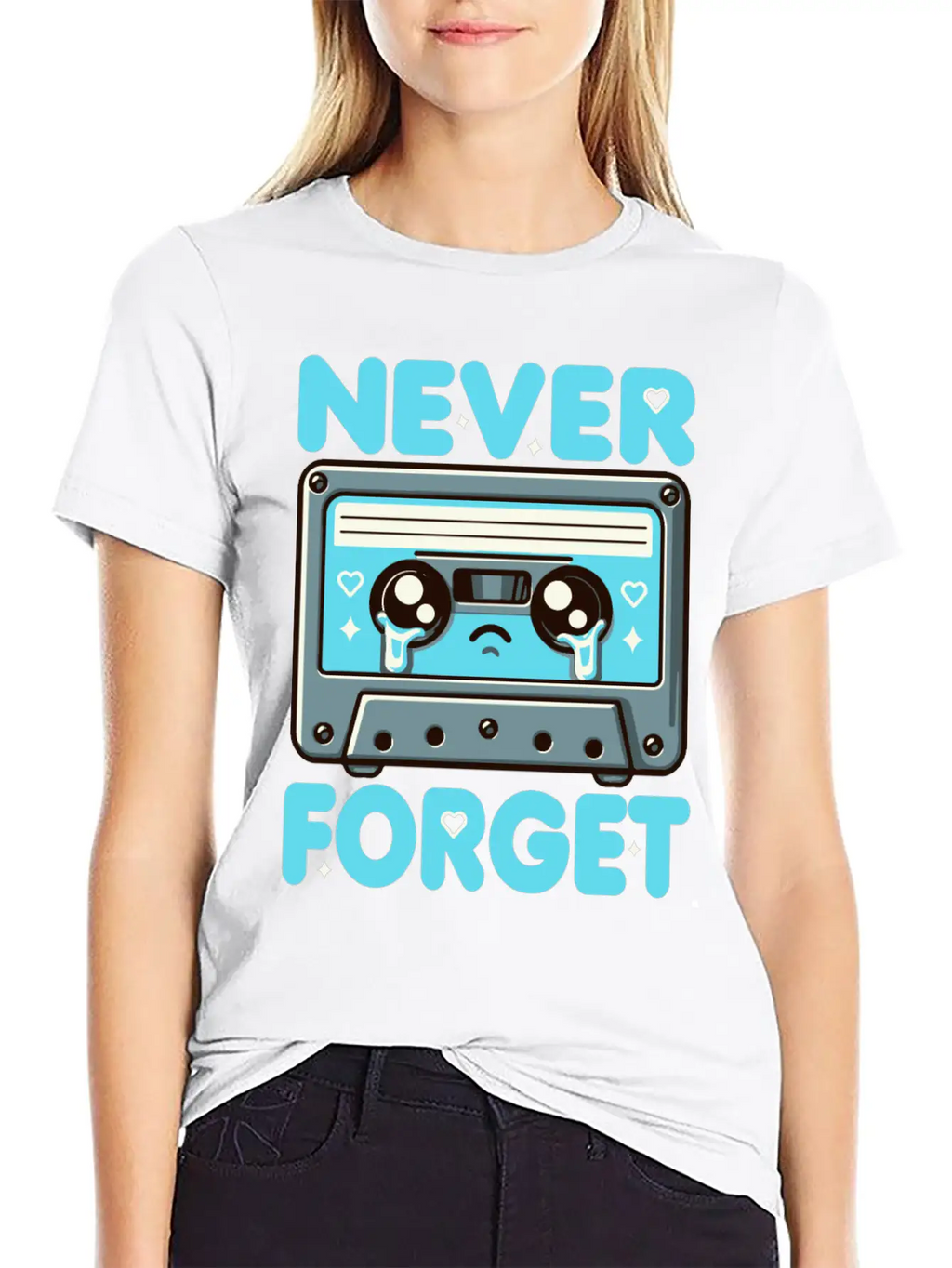 Never Forget Cassette Tape Funny Cassette Music Breathable Soft Cotton T-Shirt – Timeless Casual Look