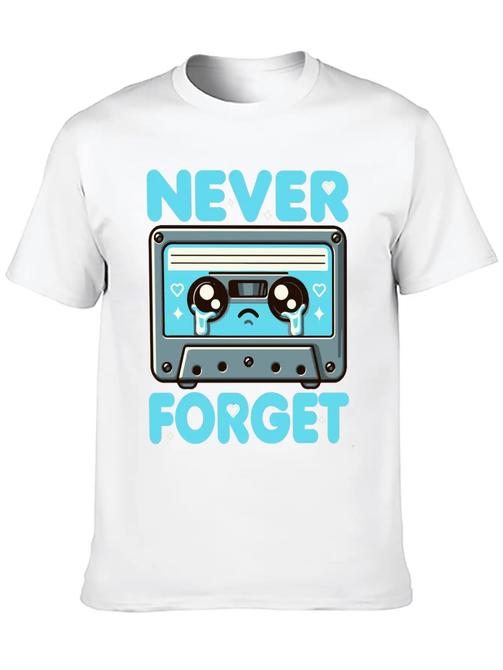 Never Forget Cassette Tape Funny Cassette Music Breathable Soft Cotton T-Shirt – Timeless Casual Look