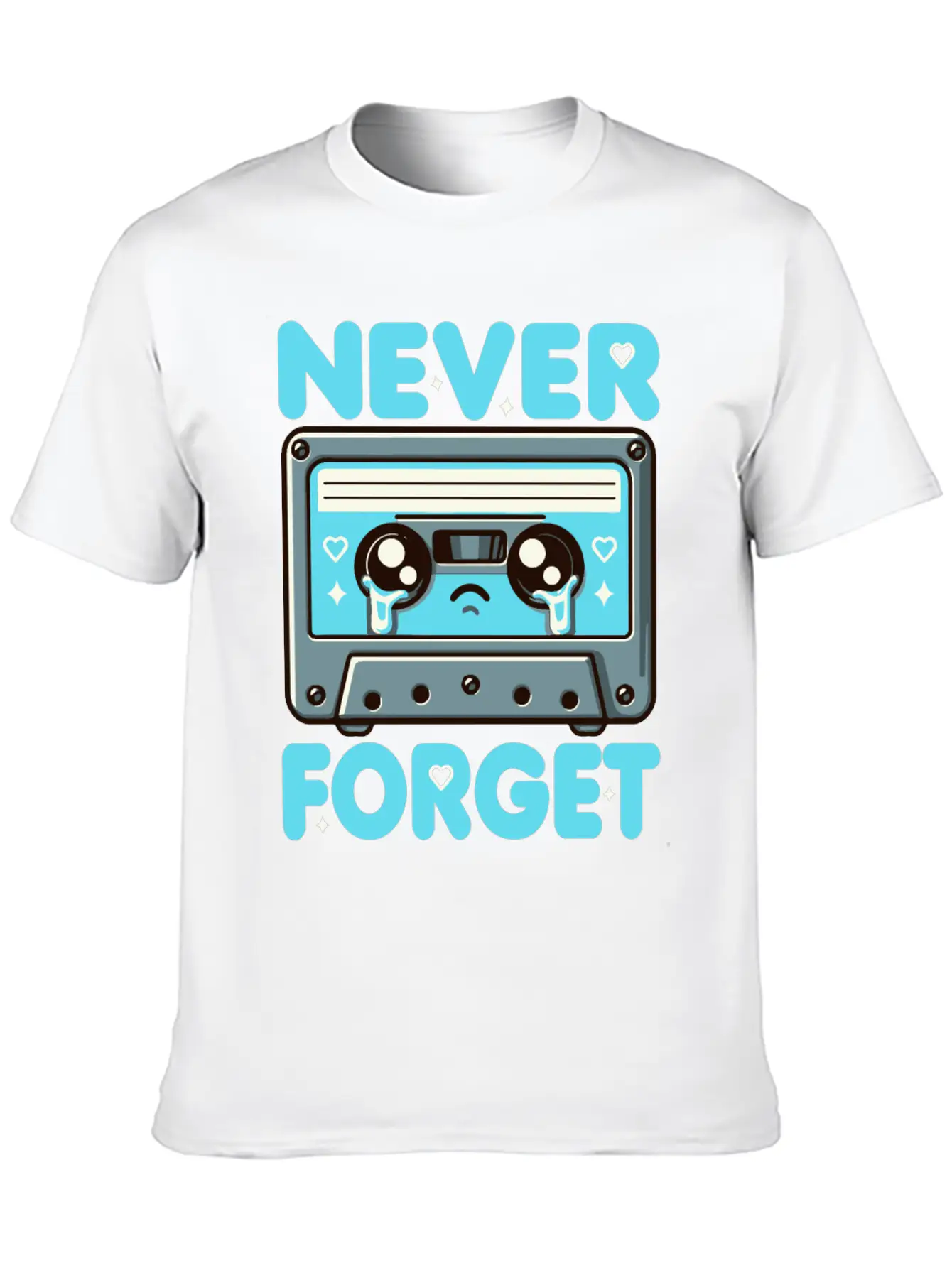 Never Forget Cassette Tape Funny Cassette Music Breathable Soft Cotton T-Shirt – Timeless Casual Look