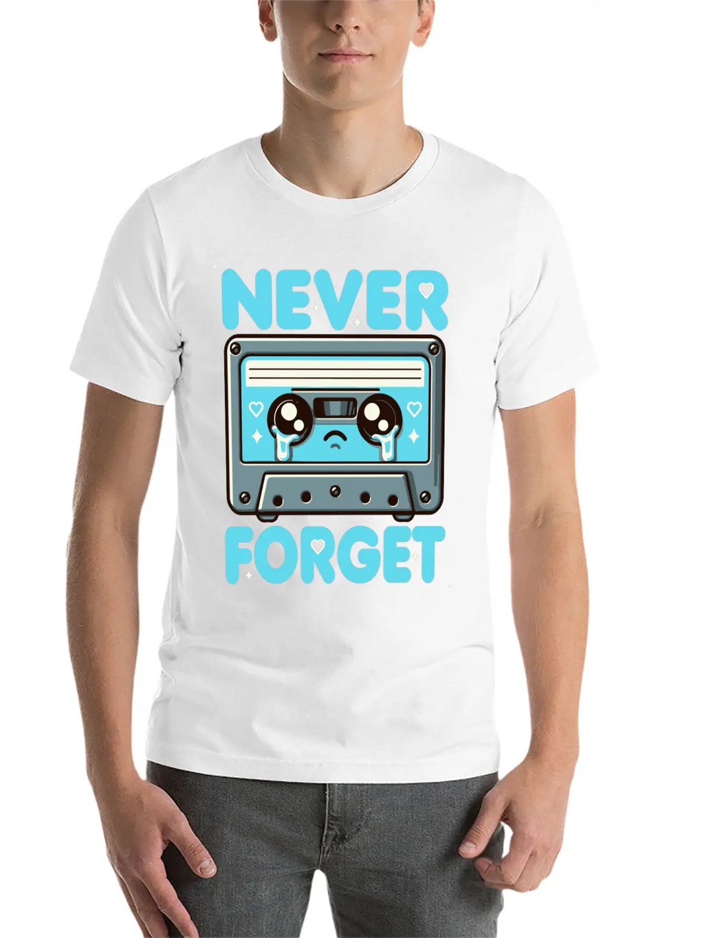 Never Forget Cassette Tape Funny Cassette Music Breathable Soft Cotton T-Shirt – Timeless Casual Look