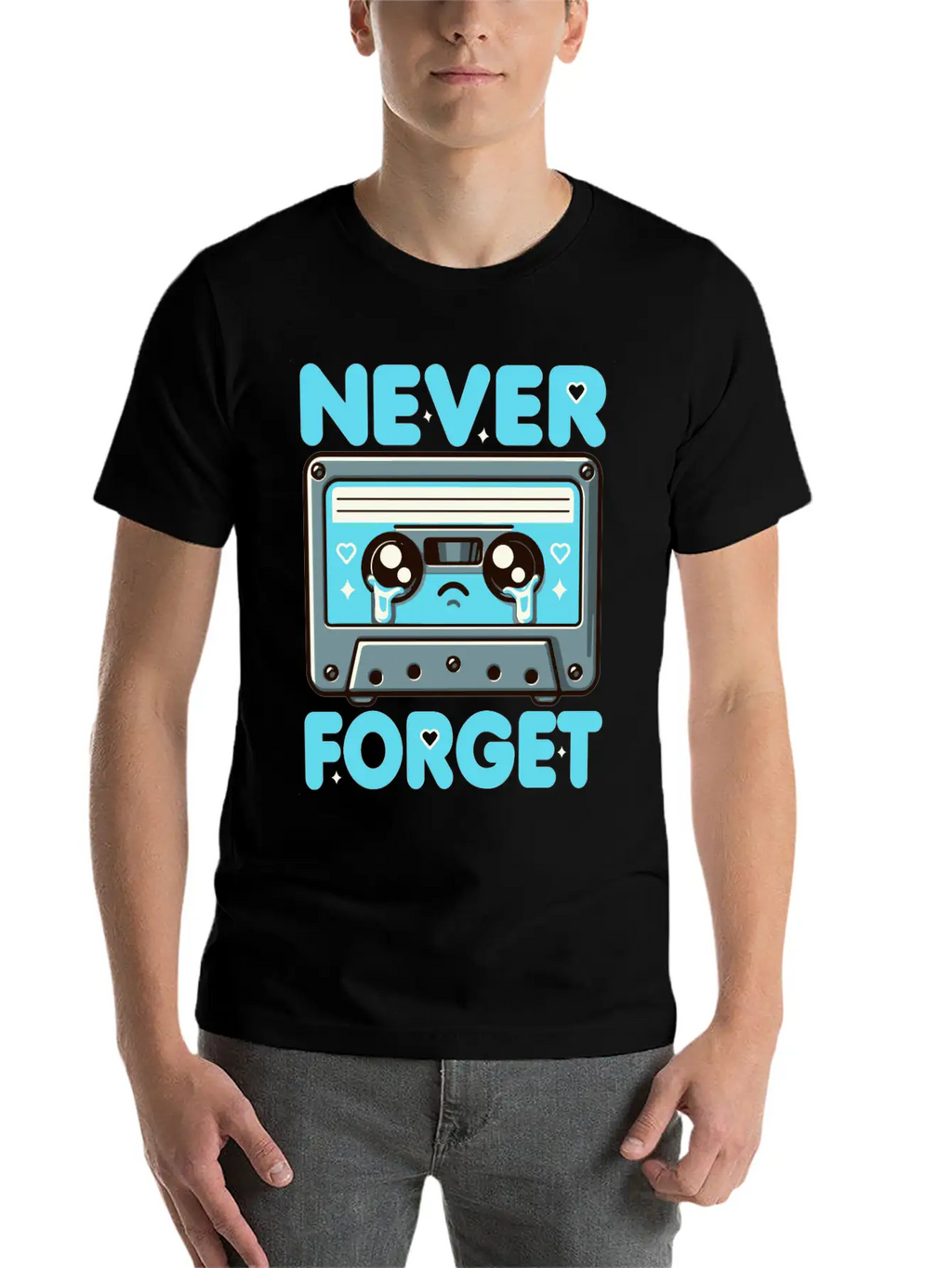 Never Forget Cassette Tape Funny Cassette Music Breathable Soft Cotton T-Shirt – Timeless Casual Look