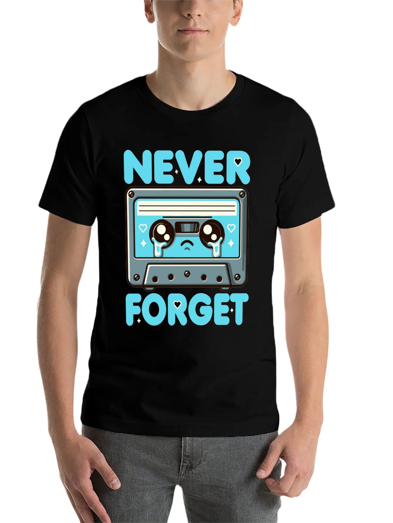 Never Forget Cassette Tape Funny Cassette Music Breathable Soft Cotton T-Shirt – Timeless Casual Look