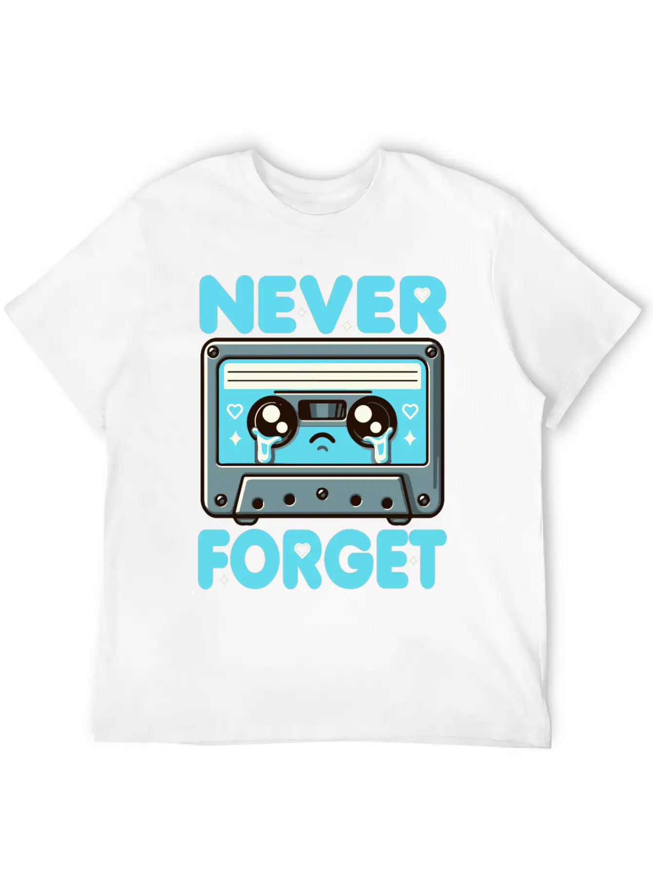 Never Forget Cassette Tape Funny Cassette Music Breathable Soft Cotton T-Shirt – Timeless Casual Look