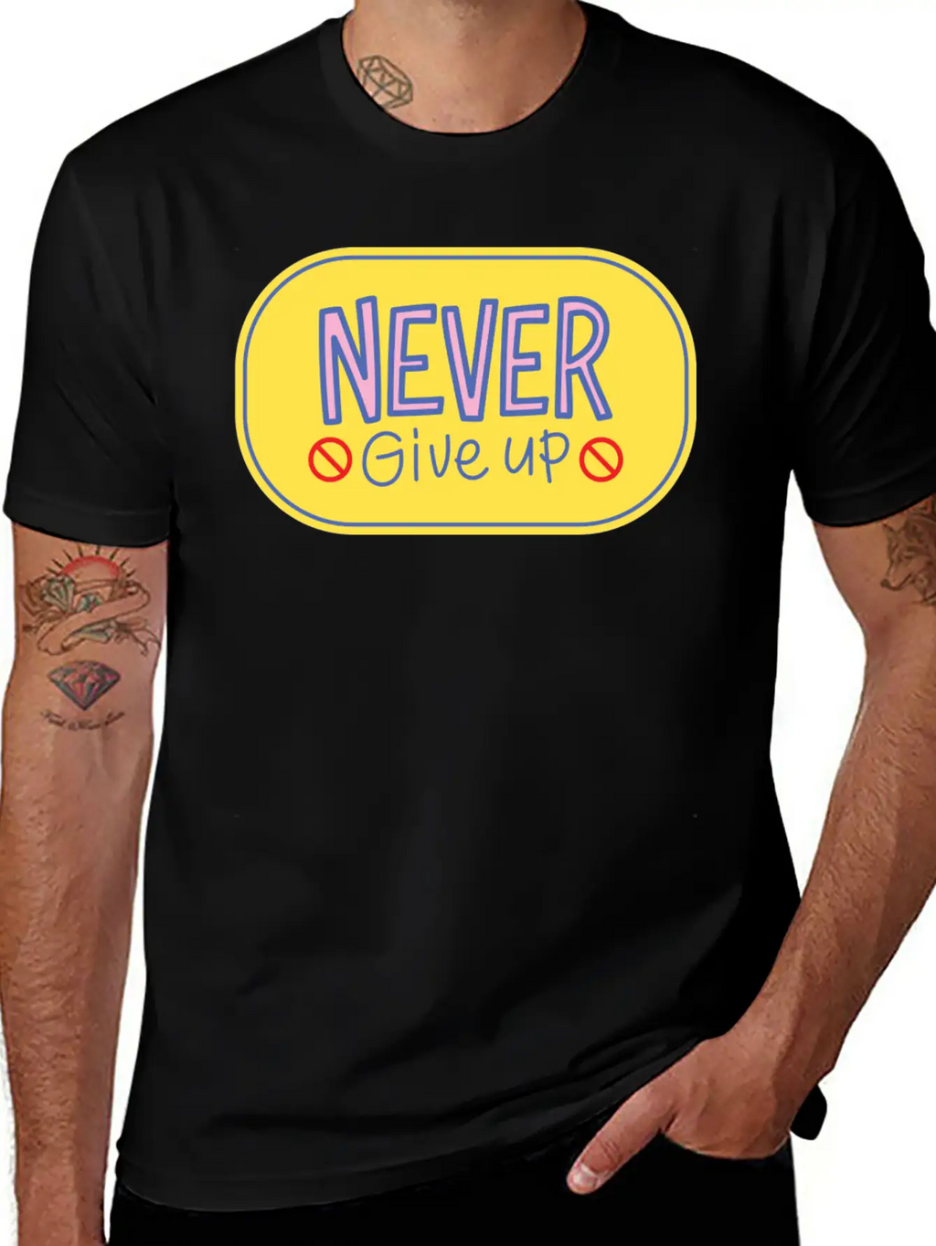 Never Give Up 2 Breathable Soft Cotton T-Shirt – Timeless Casual Look