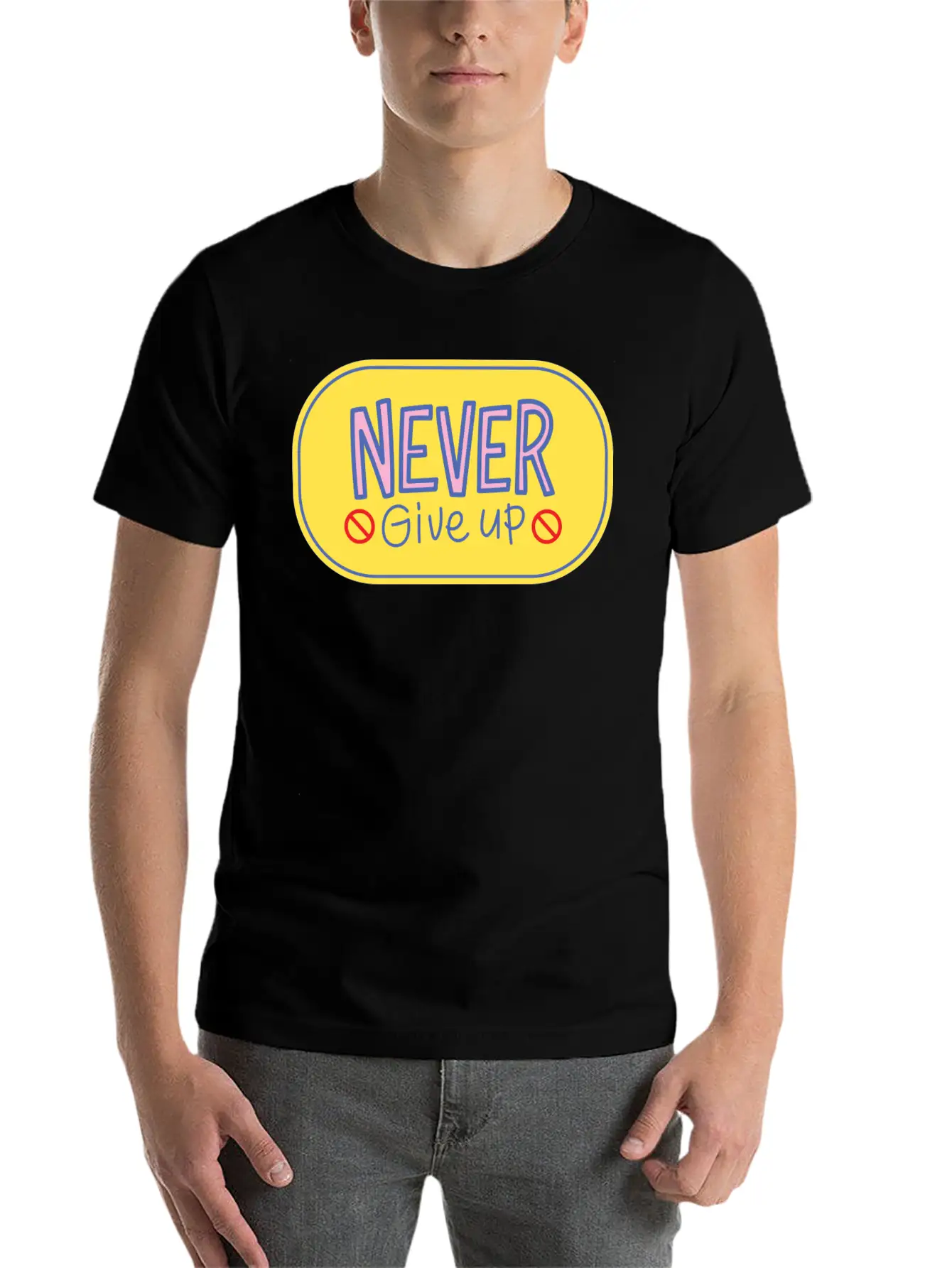 Never Give Up 2 Breathable Soft Cotton T-Shirt – Timeless Casual Look