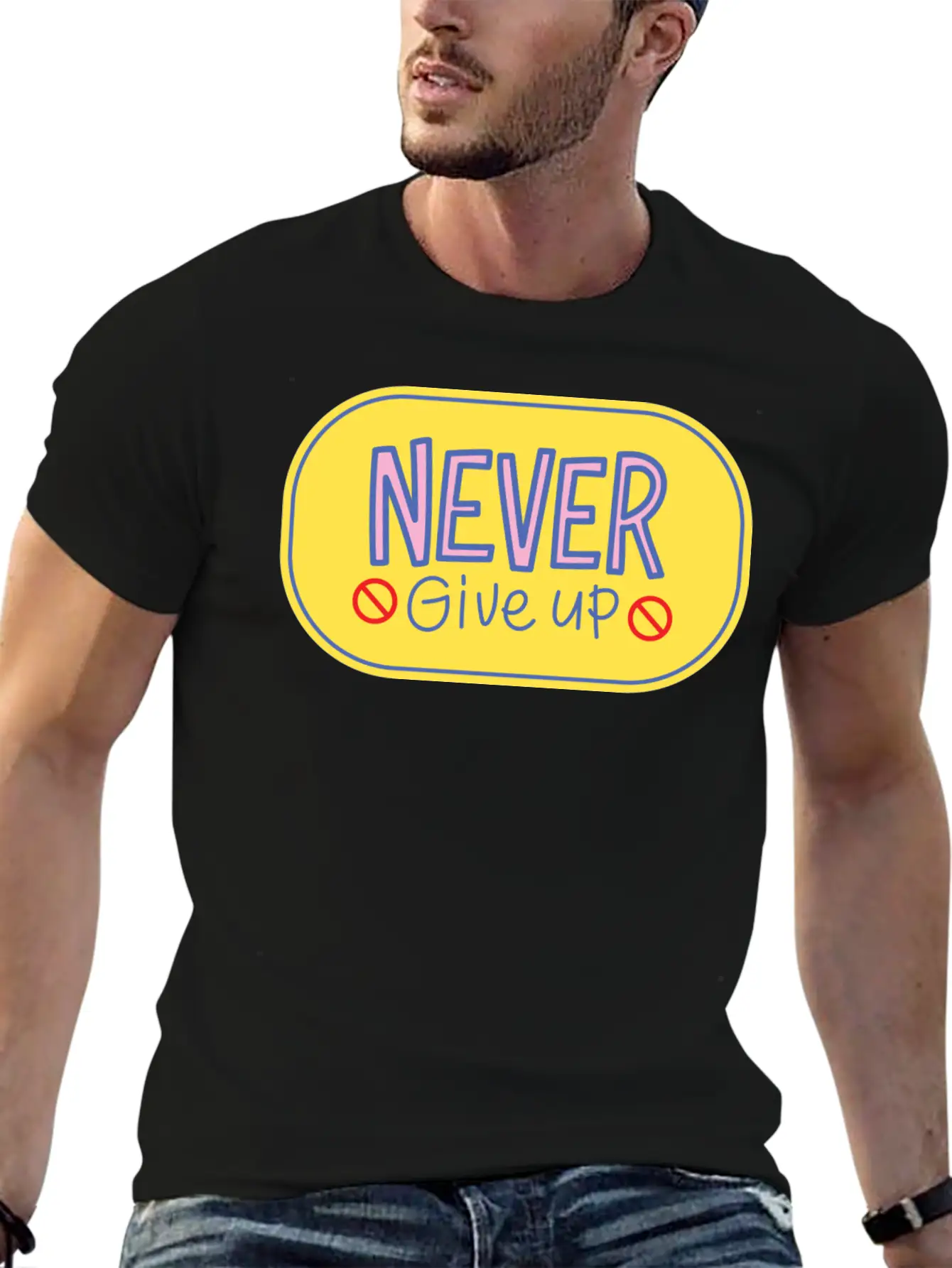 Never Give Up 2 Breathable Soft Cotton T-Shirt – Timeless Casual Look
