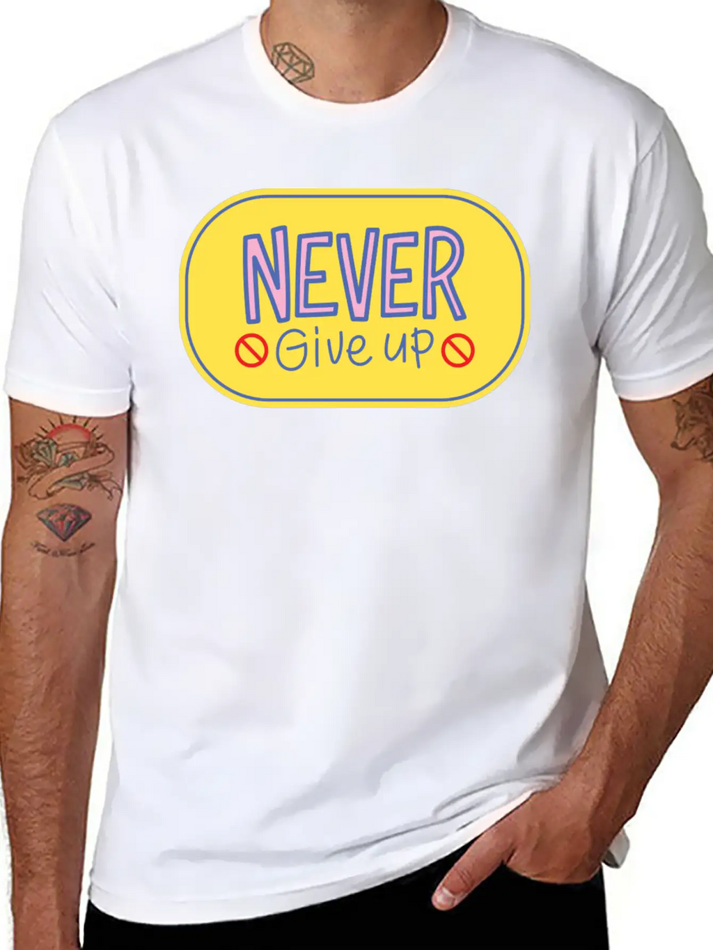 Never Give Up 2 Breathable Soft Cotton T-Shirt – Timeless Casual Look
