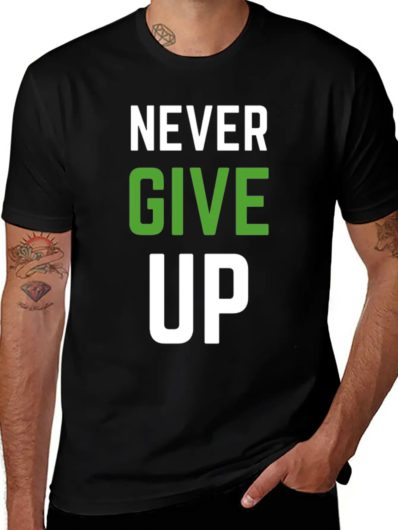 Never Give Up - TRIATHLON Relaxed Everyday Tee – Lightweight And Durable Cotton