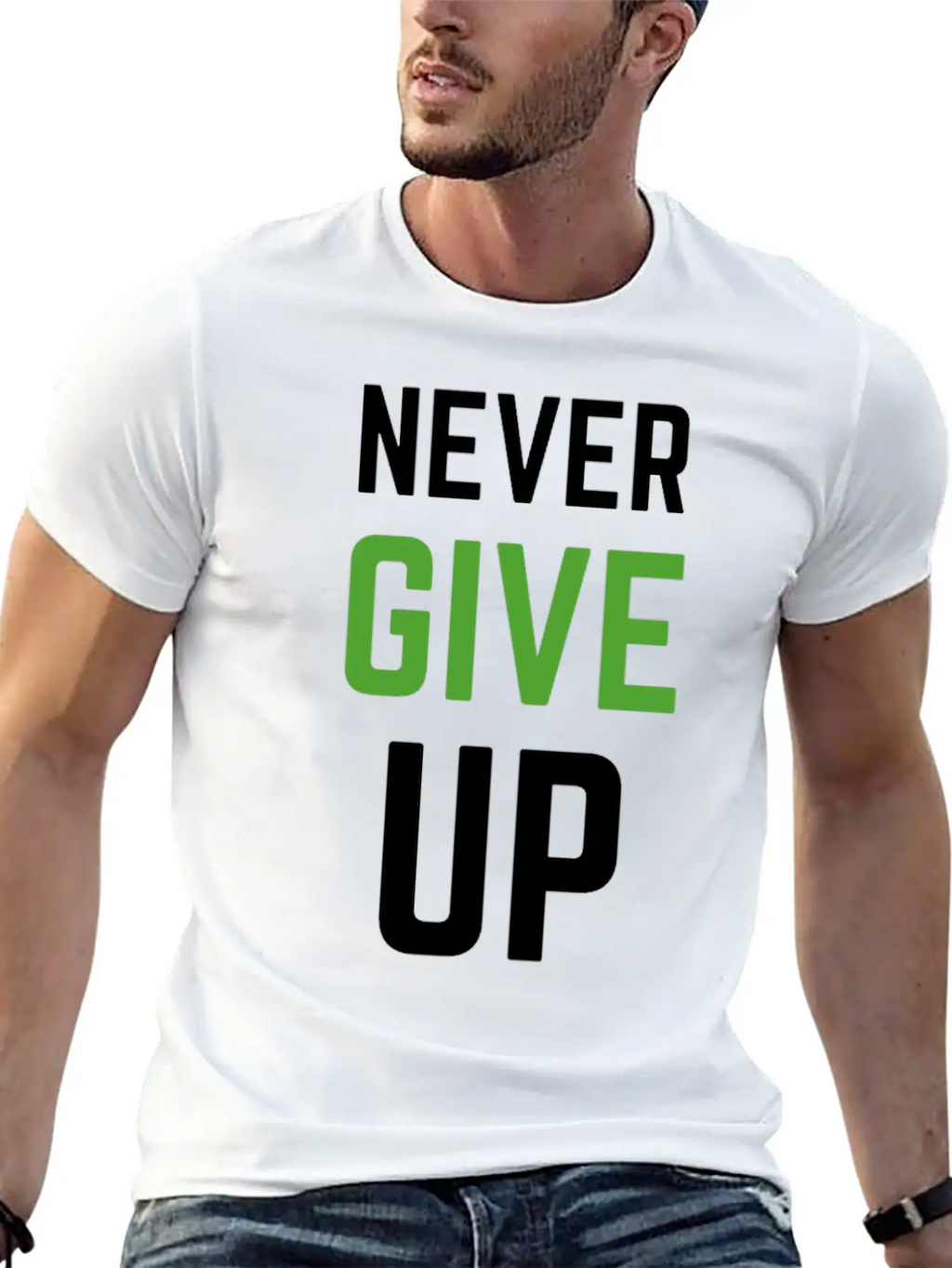 Never Give Up - TRIATHLON Relaxed Everyday Tee – Lightweight And Durable Cotton