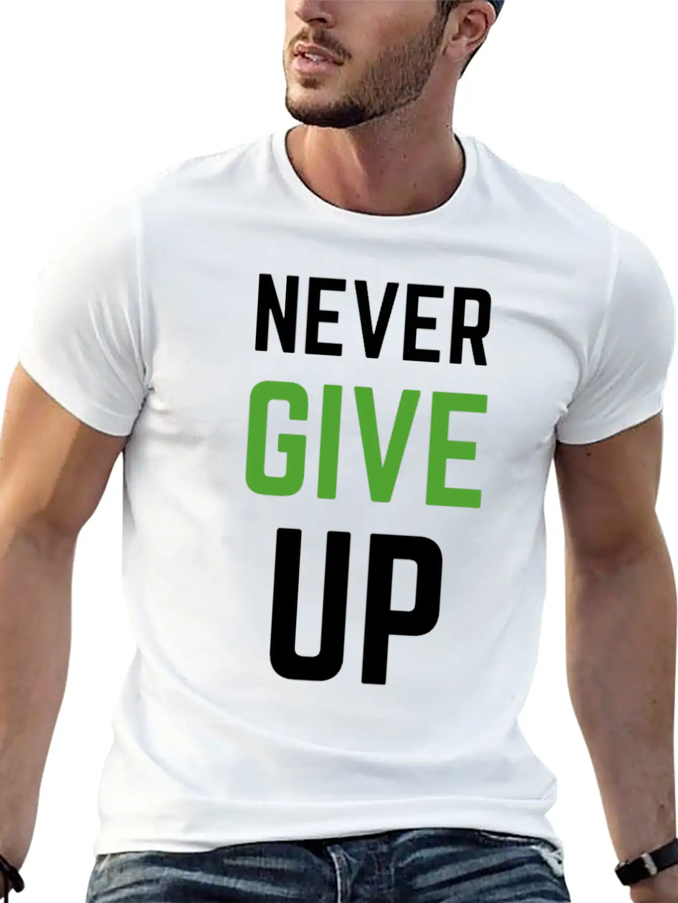 Never Give Up - TRIATHLON Relaxed Everyday Tee – Lightweight And Durable Cotton