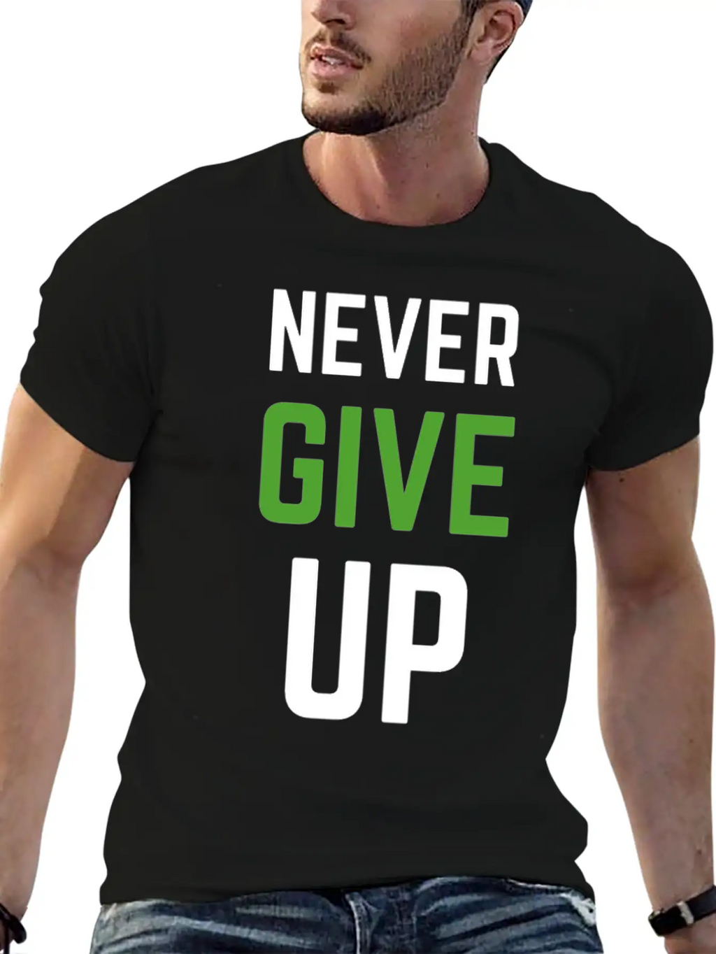 Never Give Up - TRIATHLON Relaxed Everyday Tee – Lightweight And Durable Cotton