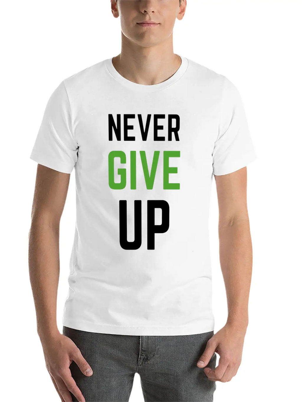 Never Give Up - TRIATHLON Relaxed Everyday Tee – Lightweight And Durable Cotton