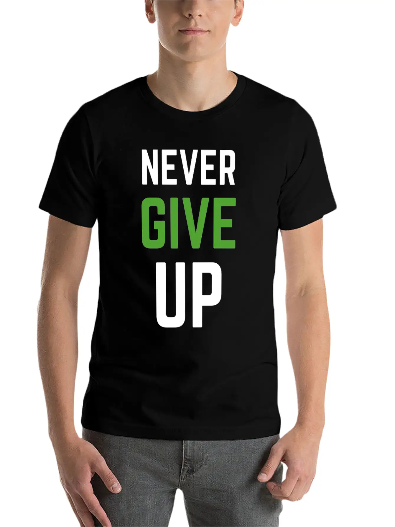 Never Give Up - TRIATHLON Relaxed Everyday Tee – Lightweight And Durable Cotton