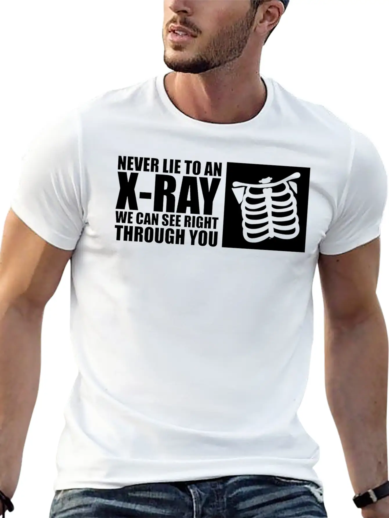 Never Lie To An Xray We Can See Right Through You2 Breathable Soft Cotton T-Shirt – Timeless Casual Look
