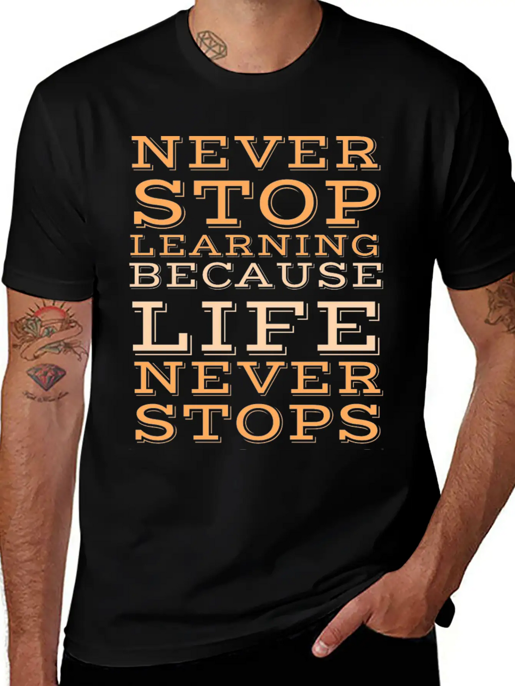 Never Stop Learning Because Life Never Classic Cotton Tee – Unisex Comfort For Any Season