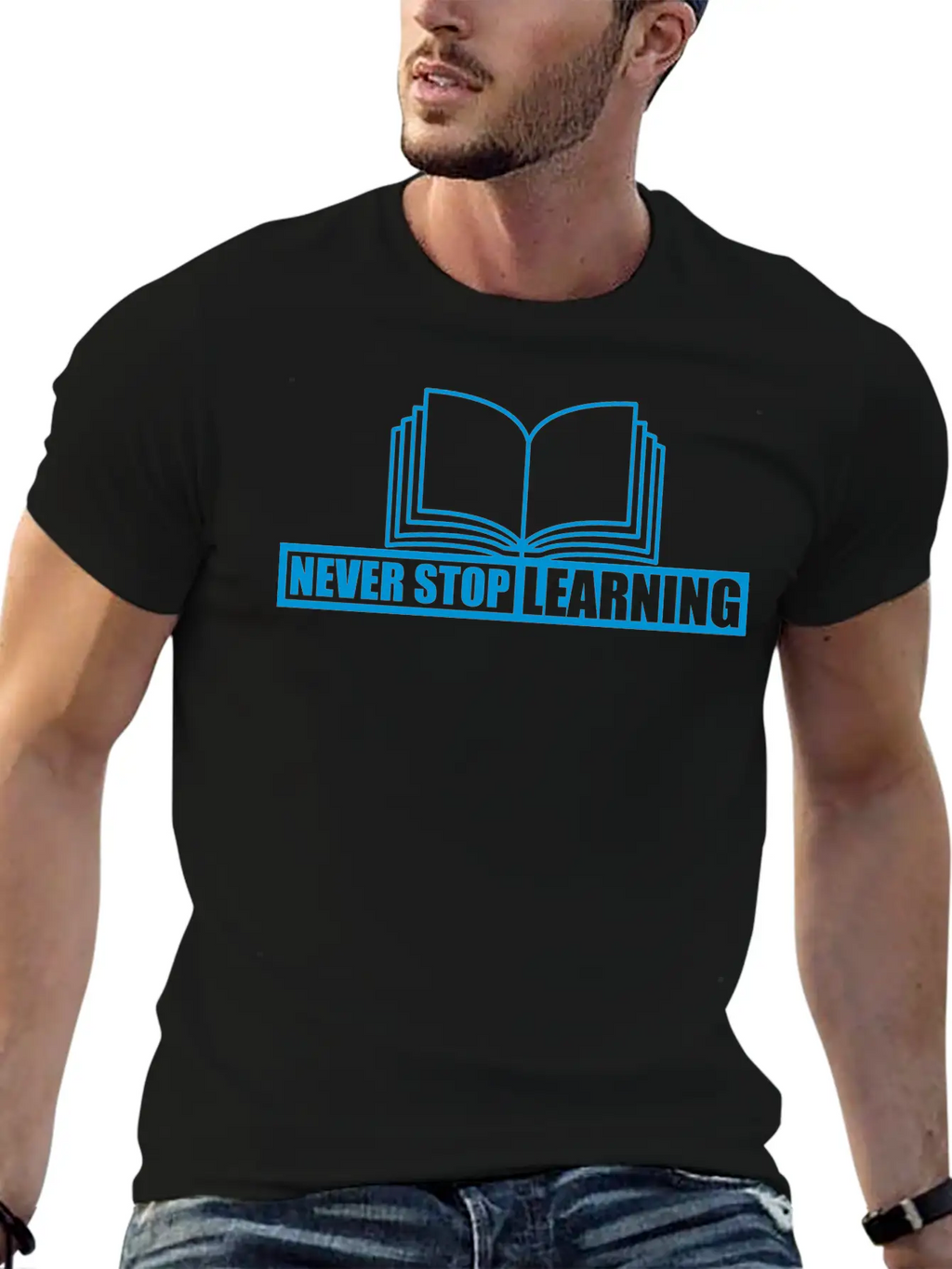 Never Stop Learning Quote Classic Cotton Tee – Unisex Comfort For Any Season